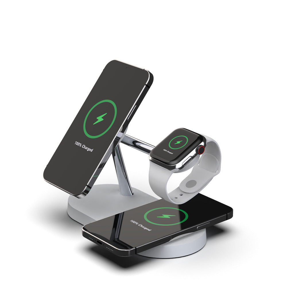 Magnetic 5-in-1 wireless charging stand with phone