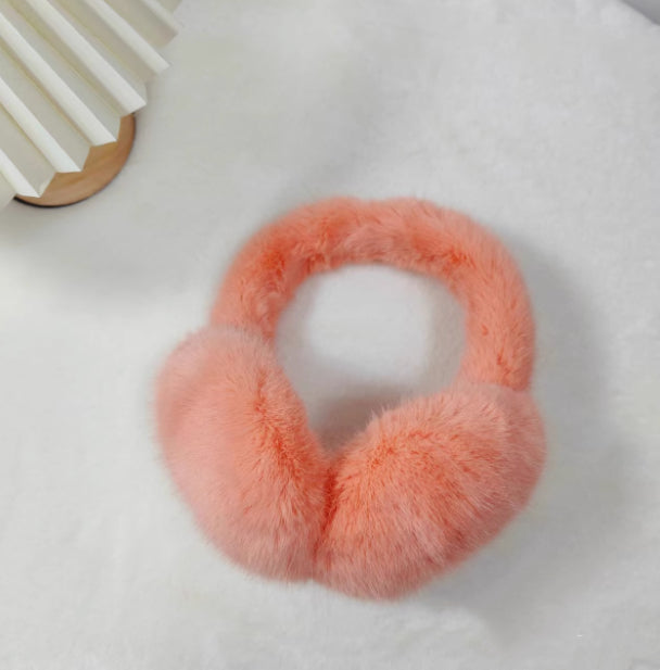 White fluffy faux fur earmuffs