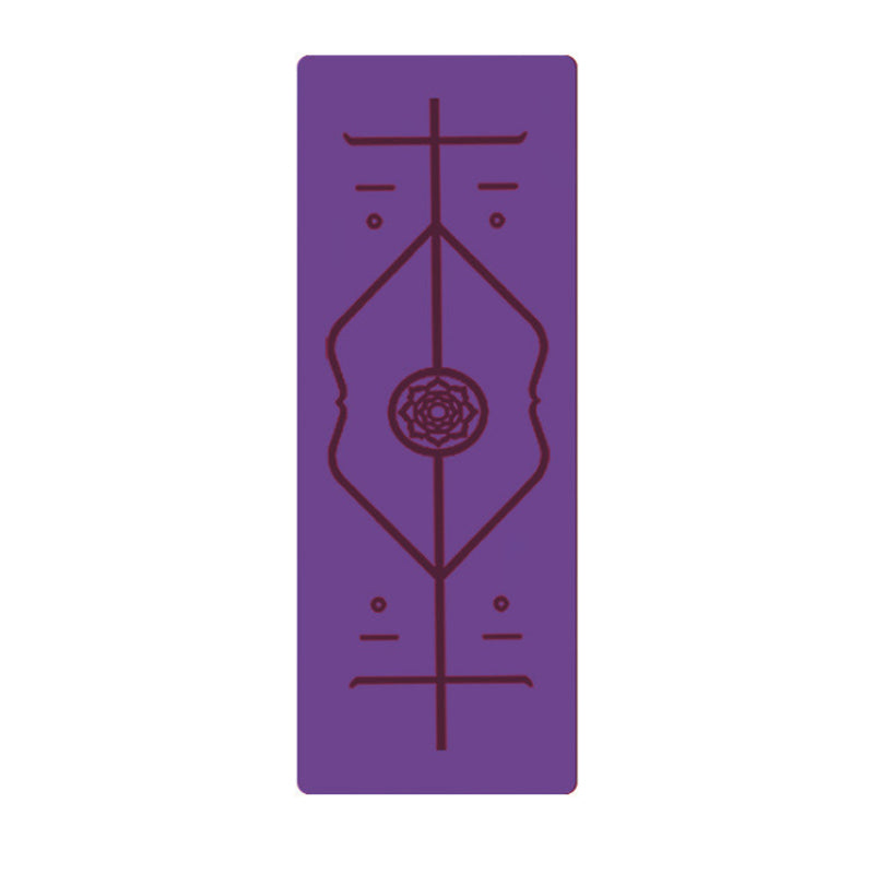 Non-slip yoga mat with alignment lines