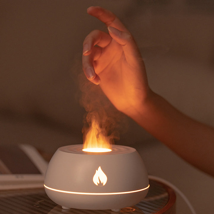 Flame Humidifier With 7 Colour Light And Removable Spray Nozzle