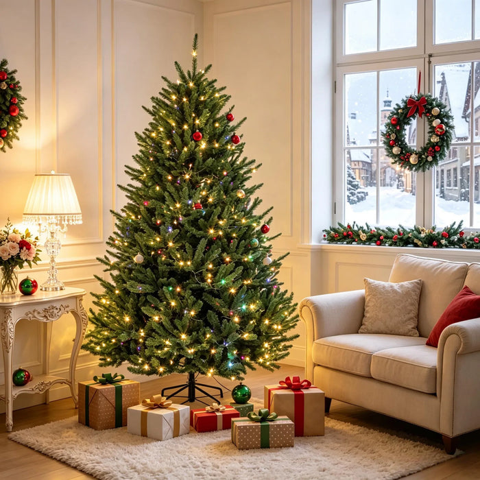 Heat Hollow Green Christmas Tree with 480 LEDs and Foot Pedal, 6ft