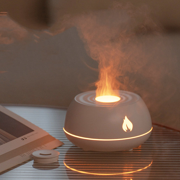 Flame Humidifier With 7 Colour Light And Removable Spray Nozzle