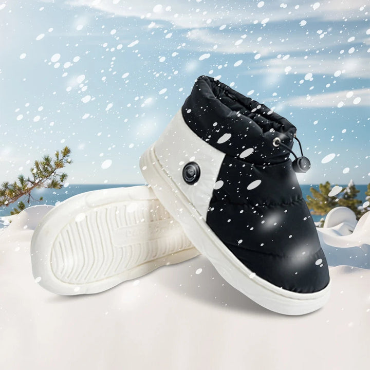 Rechargeable Heated Slippers with Three Heat Levels and Grip