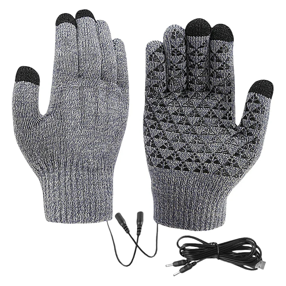 USB Heated Touchscreen Gloves With Anti-Slip Grip