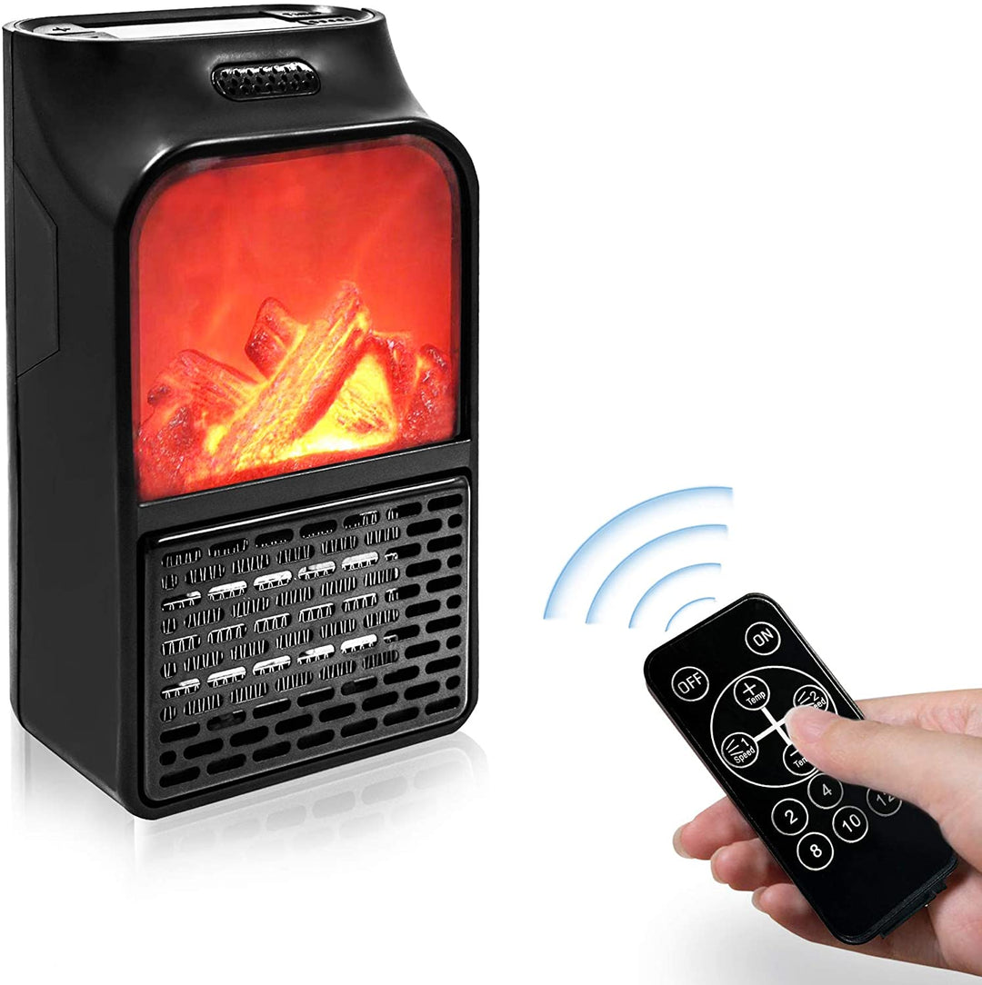 Portable Flame Effect Heater with Remote &amp; Timer – Heat Hollow