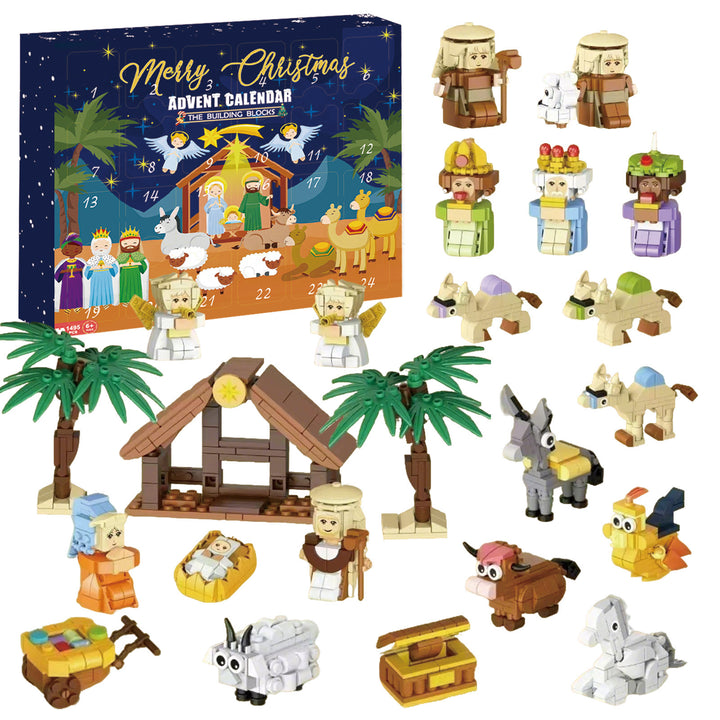 Advent calendar box with brick Christmas train