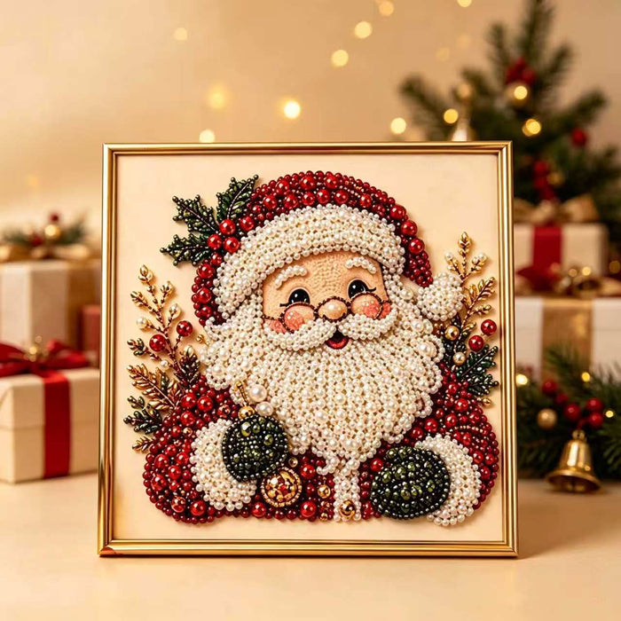 Heat Hollow Christmas diamond painting kit with wooden frame