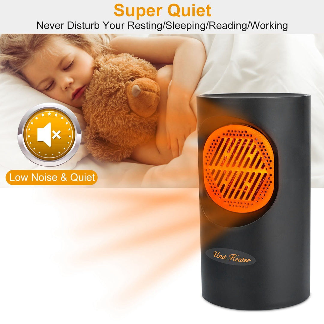 Portable 300W Electric Mini Heater | Spiral Heating Element, 7 Fan Blades | Quiet Operation