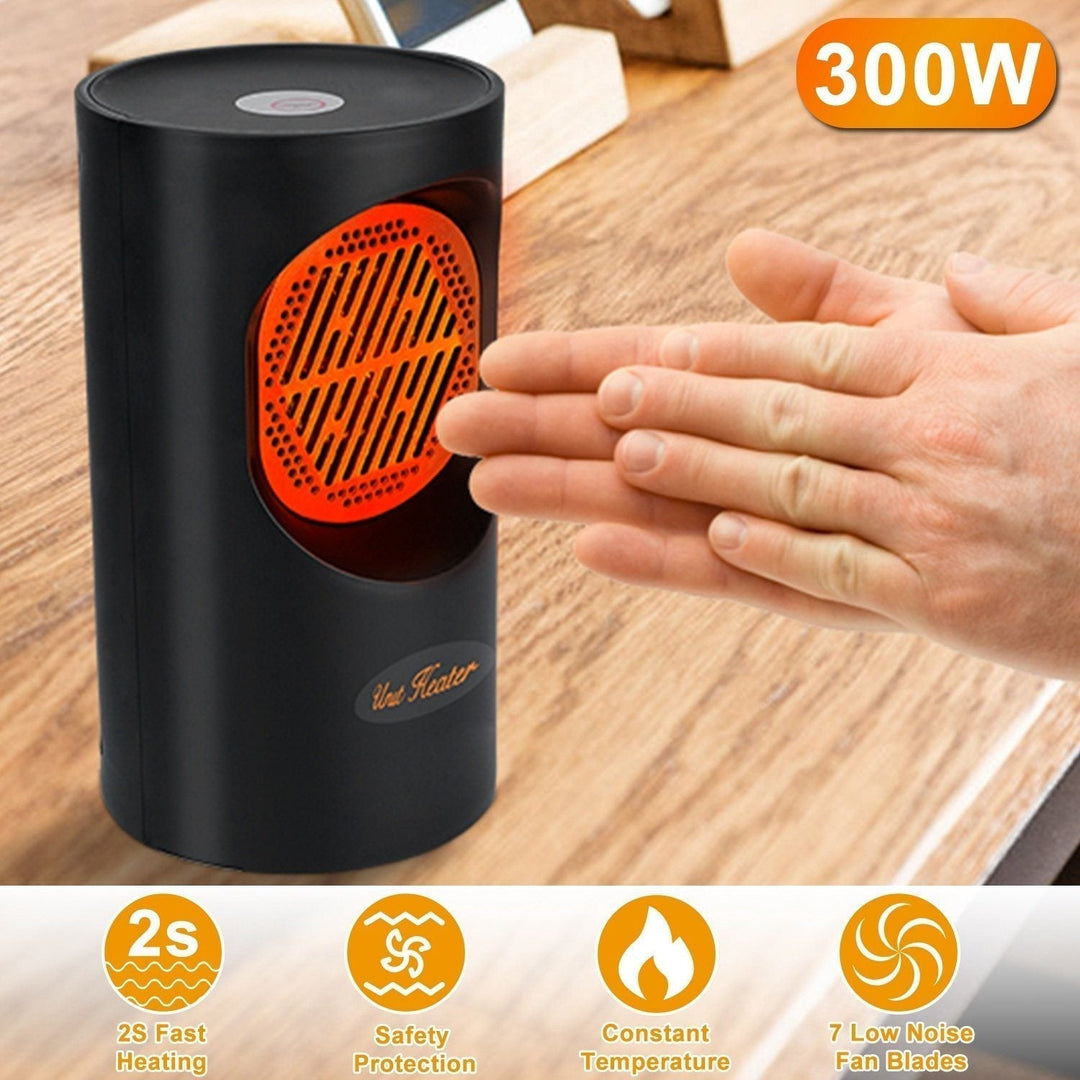 Portable 300W Electric Mini Heater | Spiral Heating Element, 7 Fan Blades | Quiet Operation