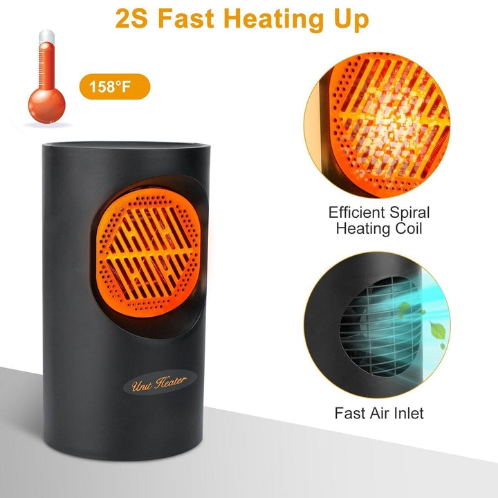 Portable 300W Electric Mini Heater | Spiral Heating Element, 7 Fan Blades | Quiet Operation