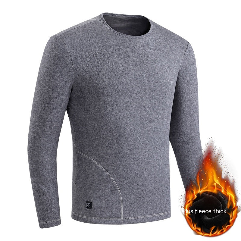 Black heated thermal top and long johns set