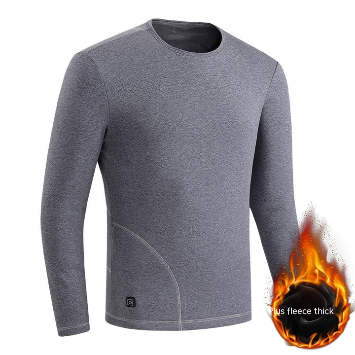 Black heated thermal top and long johns set