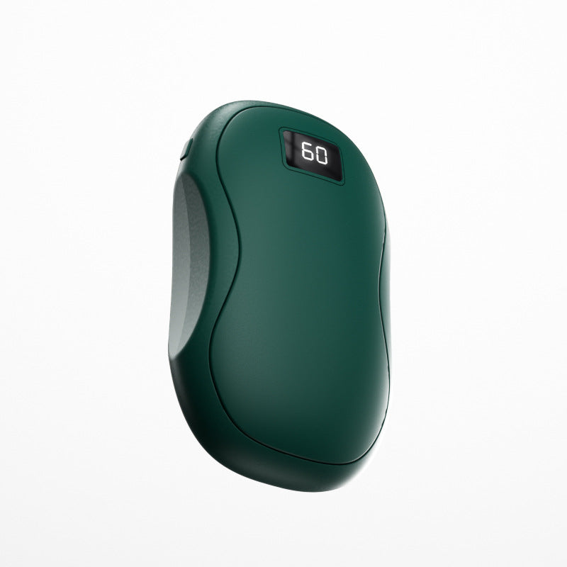 Black mini hand warmer with digital display