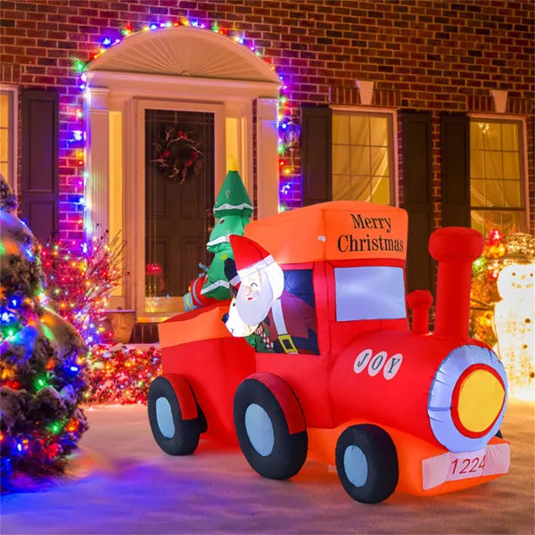 Inflatable Christmas train with Santa
