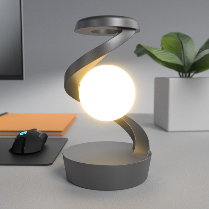 Heat Hollow Rotating floating moon desk lamp with sensor control