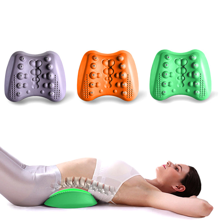 Curved foam lumbar stretch pillow