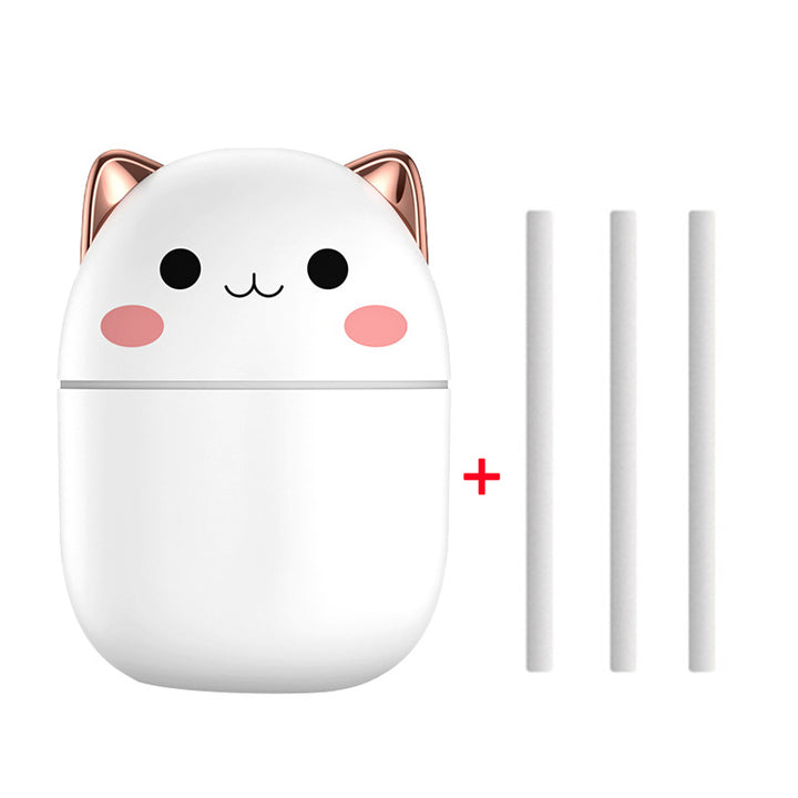 Cute Cat Air Humidifier, Ultra-Silent USB for Bedroom &amp; Office