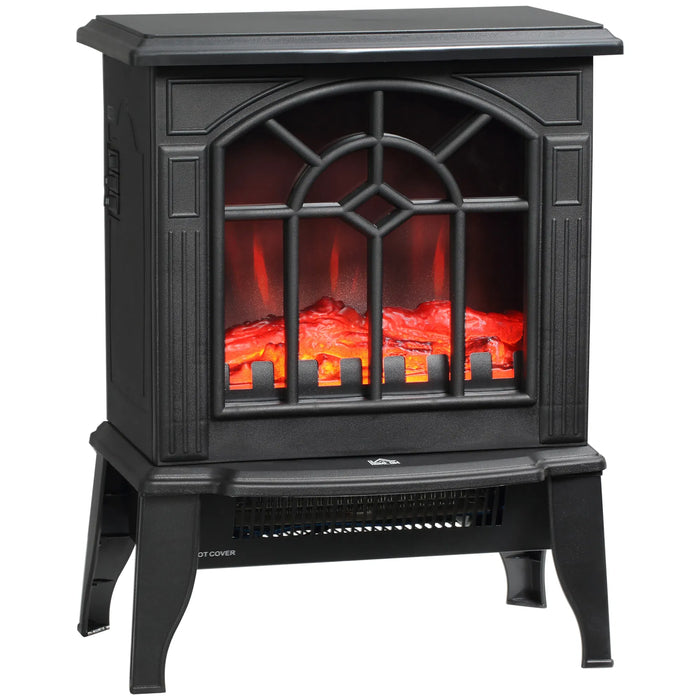 Heat Hollow Small Electric Stove 1500W with Arched Glass Window