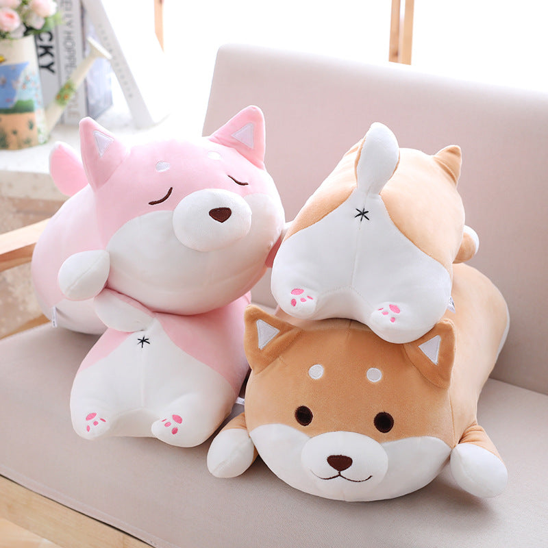 Chubby brown Shiba Inu plush toy