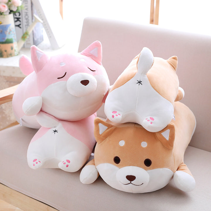 Chubby brown Shiba Inu plush toy
