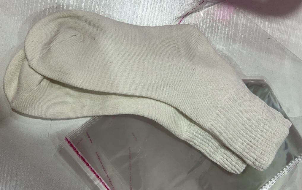 Thick terry plush winter socks in beige