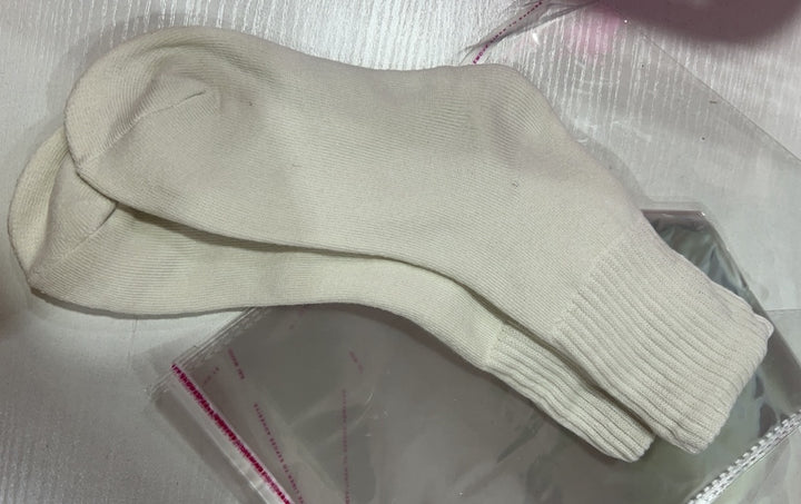 Thick terry plush winter socks in beige