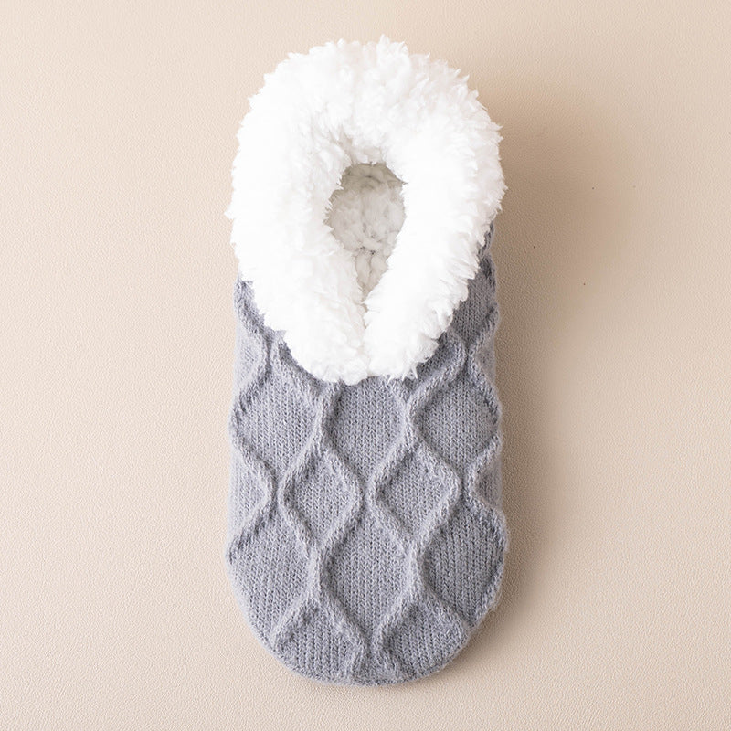 Beige slipper socks with grip dots