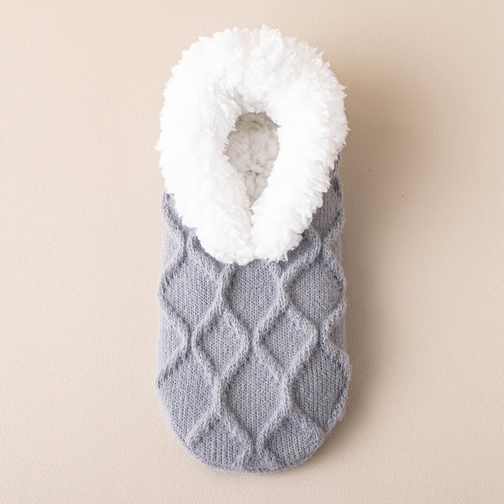 Beige slipper socks with grip dots