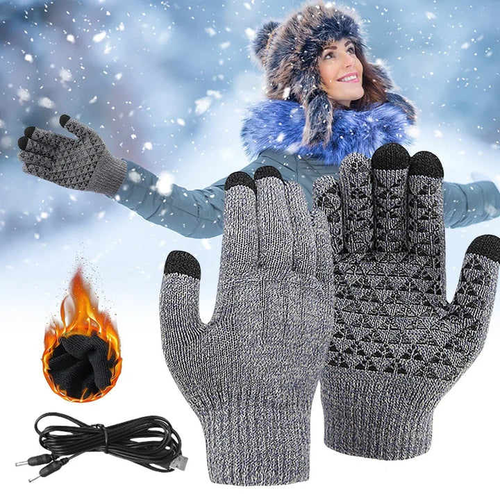 USB Heated Touchscreen Gloves With Anti-Slip Grip