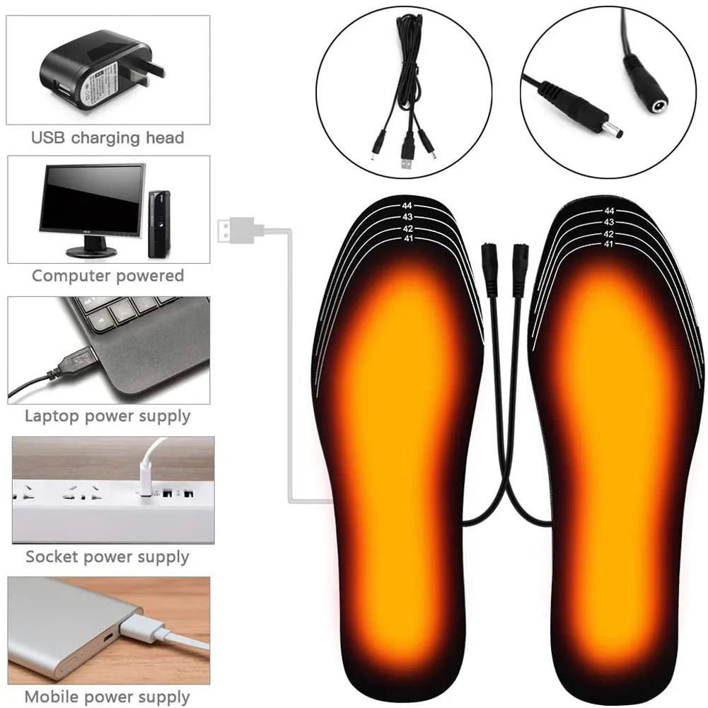 USB Heated Shoe Insoles With Slim Carbon Fibre Heating – Heat Hollow