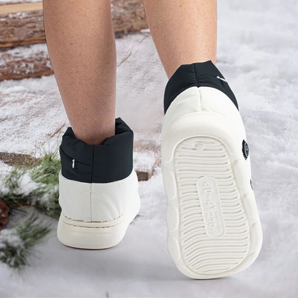 Rechargeable Heated Slippers with Three Heat Levels and Grip