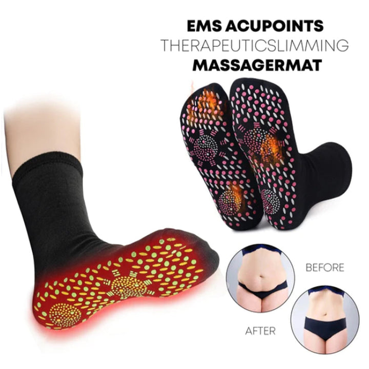 Self-Warming Tourmaline Acupressure Socks, 2 Pairs