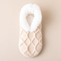 Beige slipper socks with grip dots