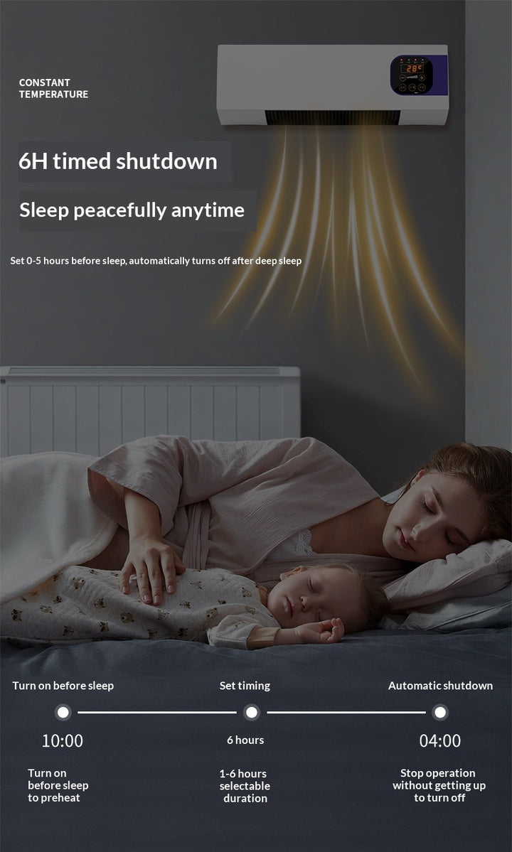 Slim graphene wall heater with touch display
