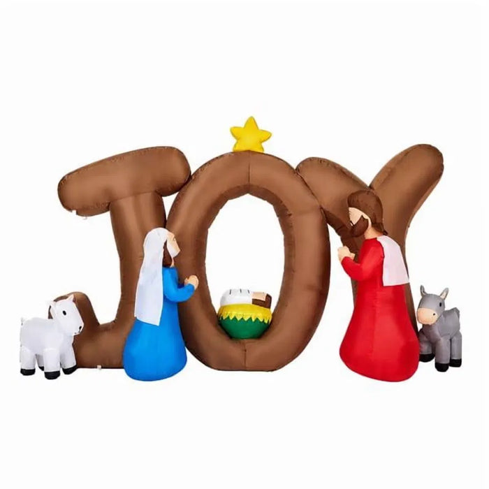 Heat Hollow Inflatable Nativity Scene with Giant JOY Letters