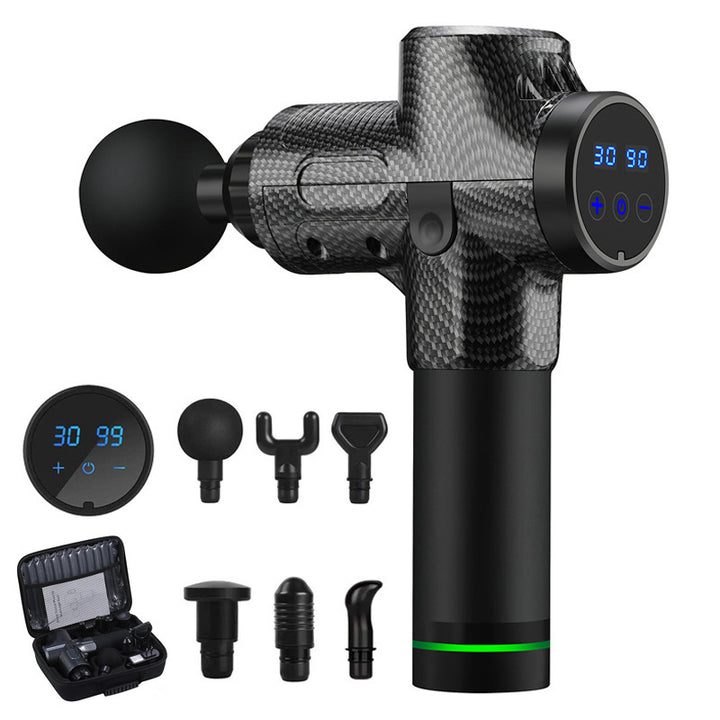 Massage gun with heads and carry case