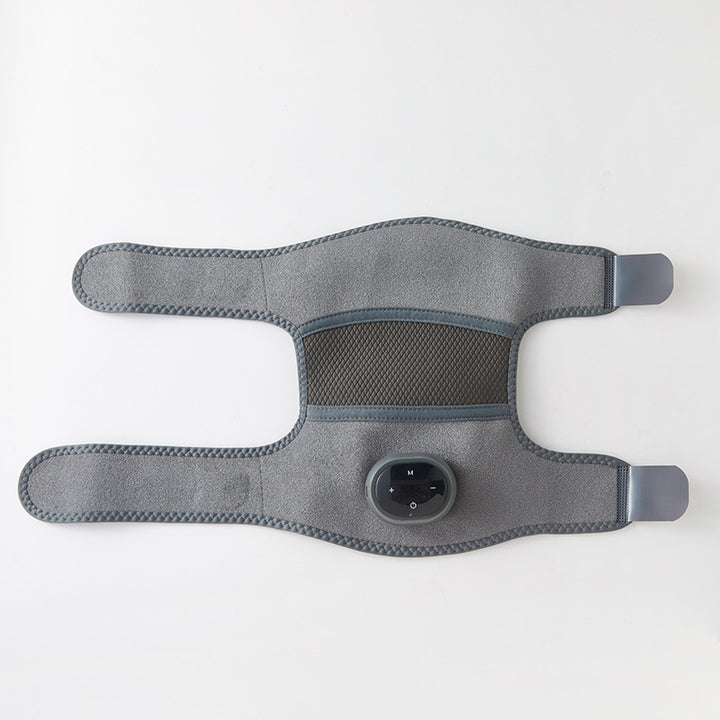 Grey heated knee wrap with LCD control