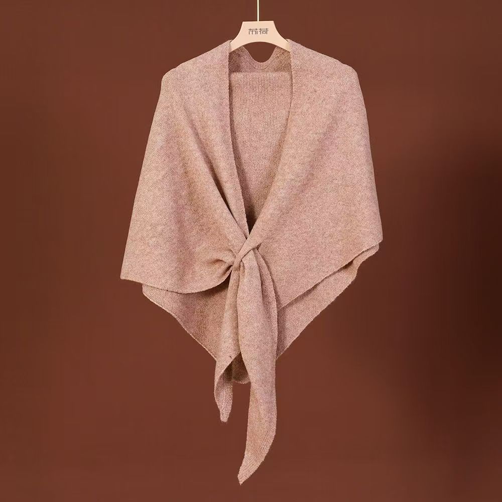 Ivory soft wool triangle shawl