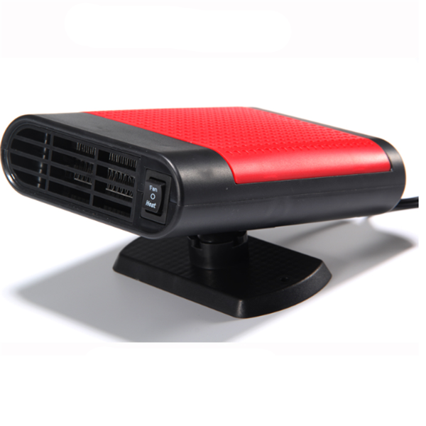 Black car heater fan on a dashboard