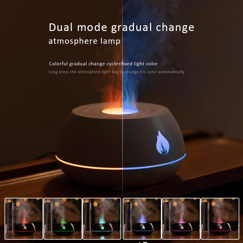 Flame Humidifier With 7 Colour Light And Removable Spray Nozzle