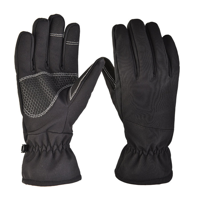 Heat Hollow Softshell Winter Gloves with Grip Palm and Touchscreen