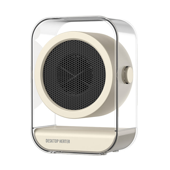 Heat Hollow Compact desktop fan heater with see-through housing