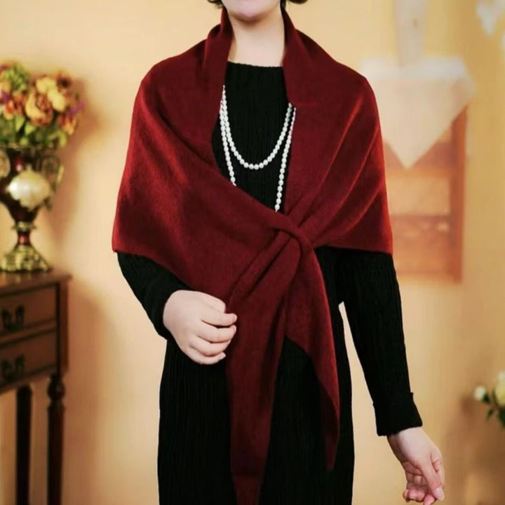 Ivory soft wool triangle shawl