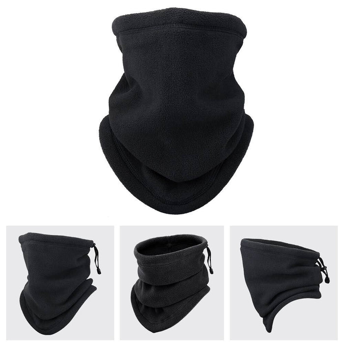 Heat Hollow Fleece neck warmer with drawstring for skiing and cycling