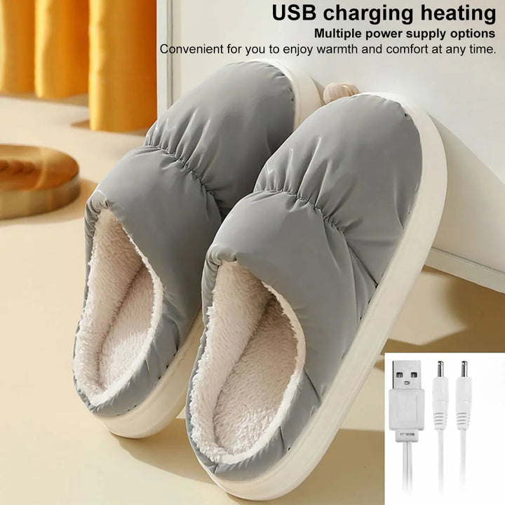 USB Heated Slippers with Plush Lining for Warm, Dry Feet