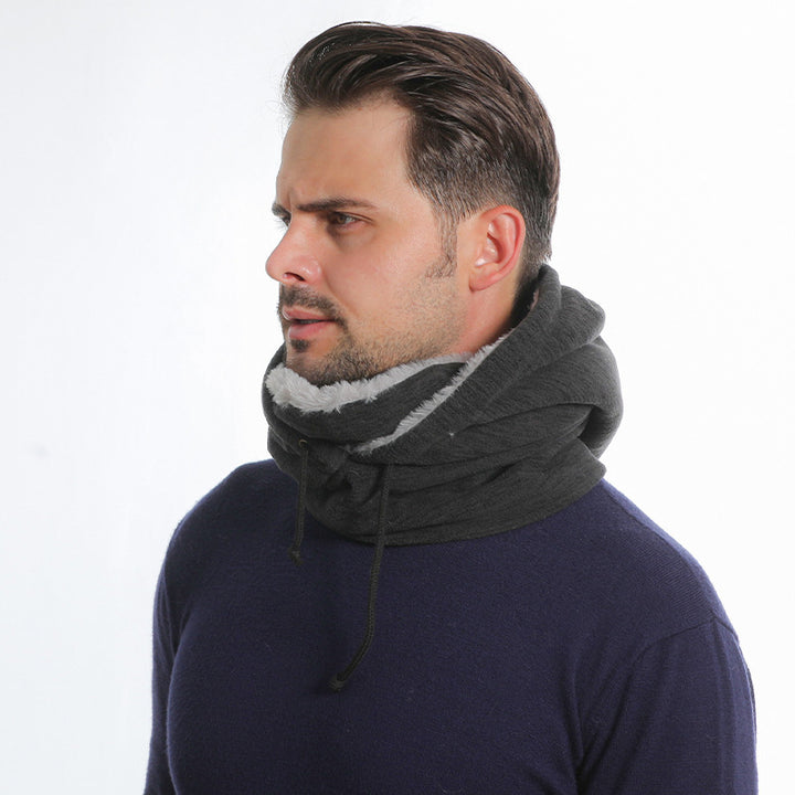 Person wearing black fleece balaclava hood