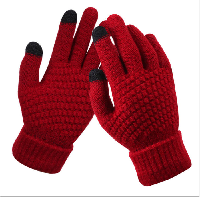 Heat Hollow Textured Knit Touchscreen Gloves for Everyone