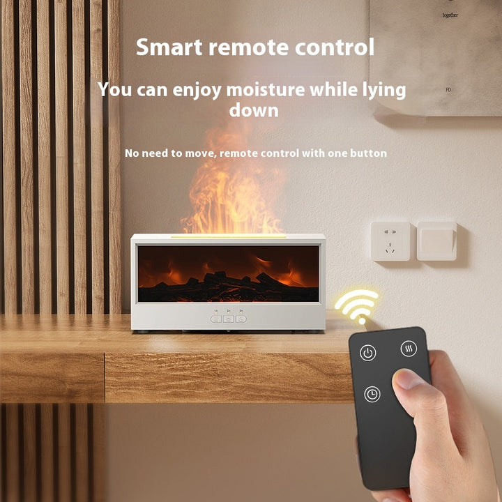 Simulated 3D Fireplace Flame Aroma Diffuser With Remote Control