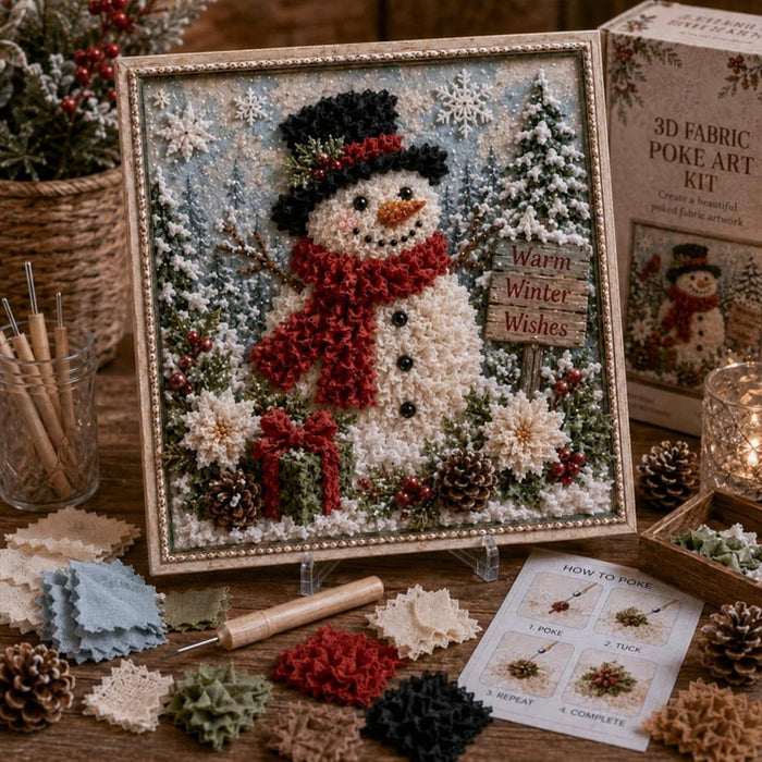 Heat Hollow 3D poke art Christmas craft kit with frame