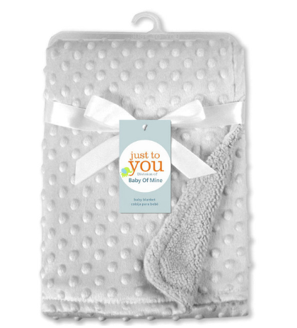 Dotted minky fleece baby blanket